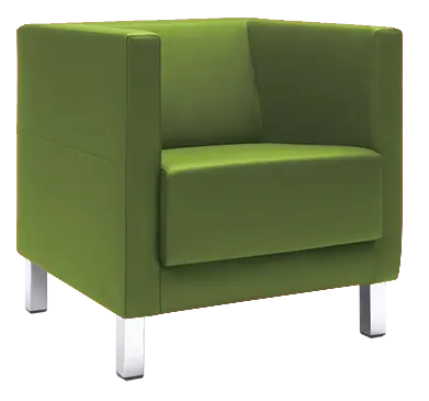 VELA - 1H, křeslo, koženka SL 23 - koženka hráškově zelená